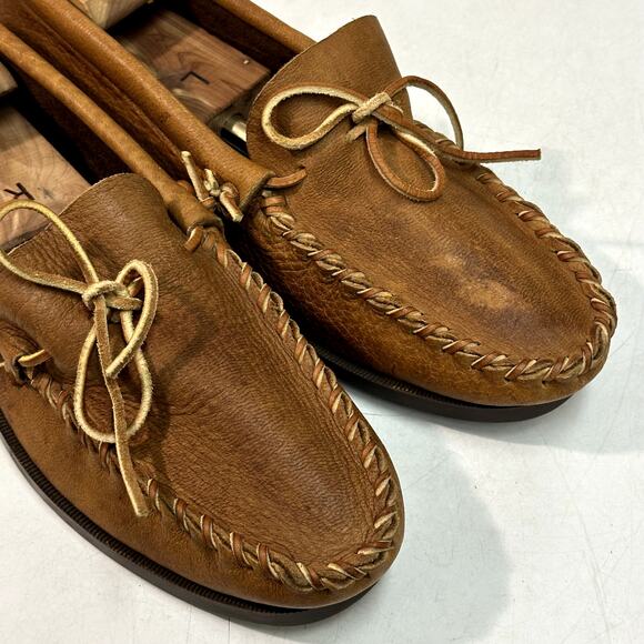 VERY GOOD Quoddy Men's Canoe Lace Up Moccasin Whipstitch Camp Moc Made in USA 11 - Picture 8 of 11